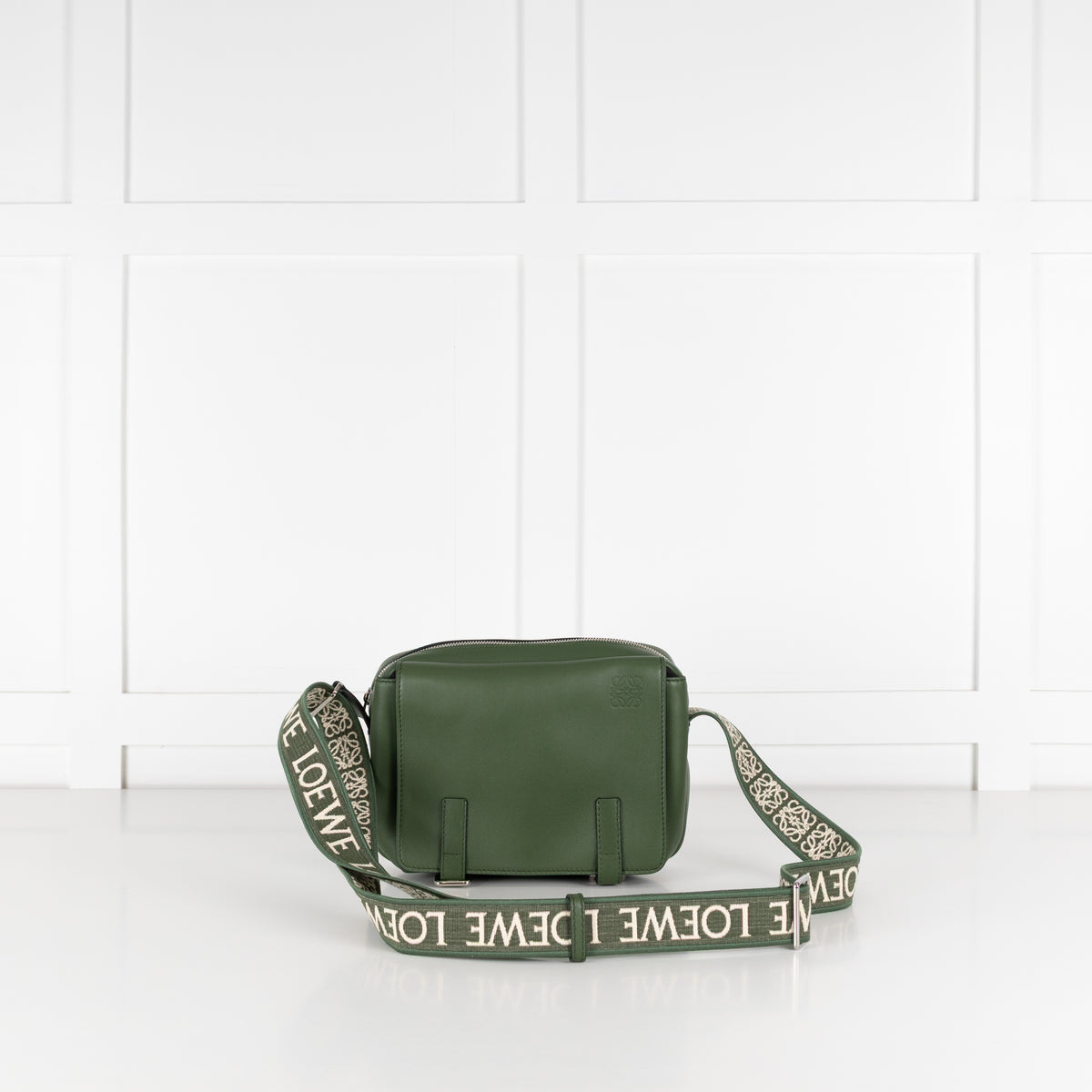 Loewe Green Leather Xs Military Messenger Bag
