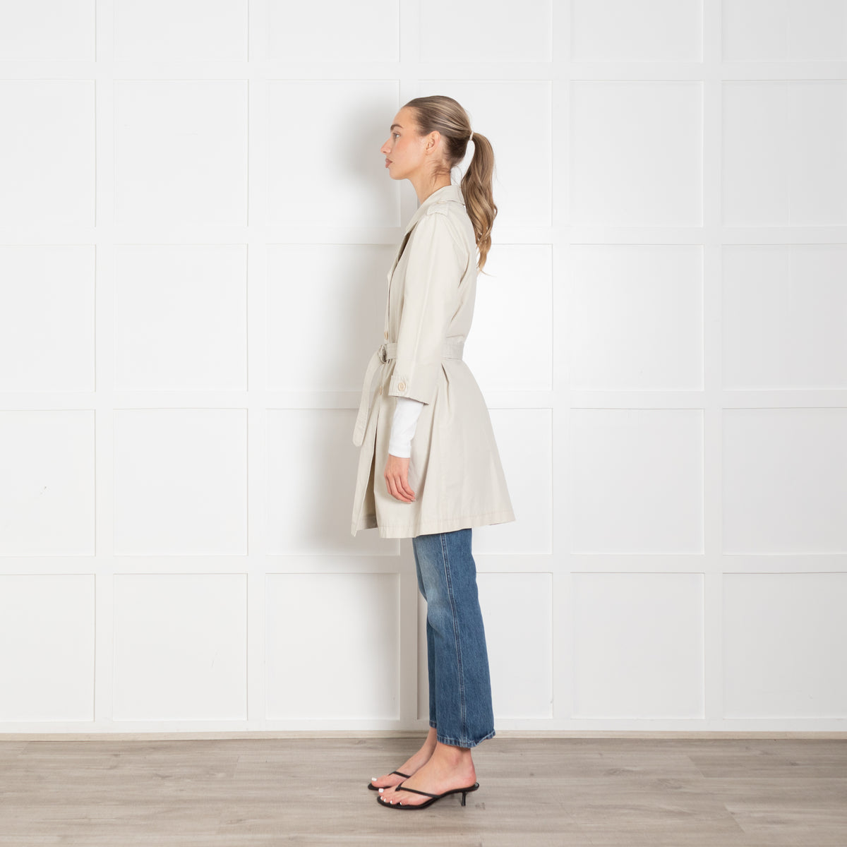 Prada Light Beige 3/4 Sleeves Light Trench Coat