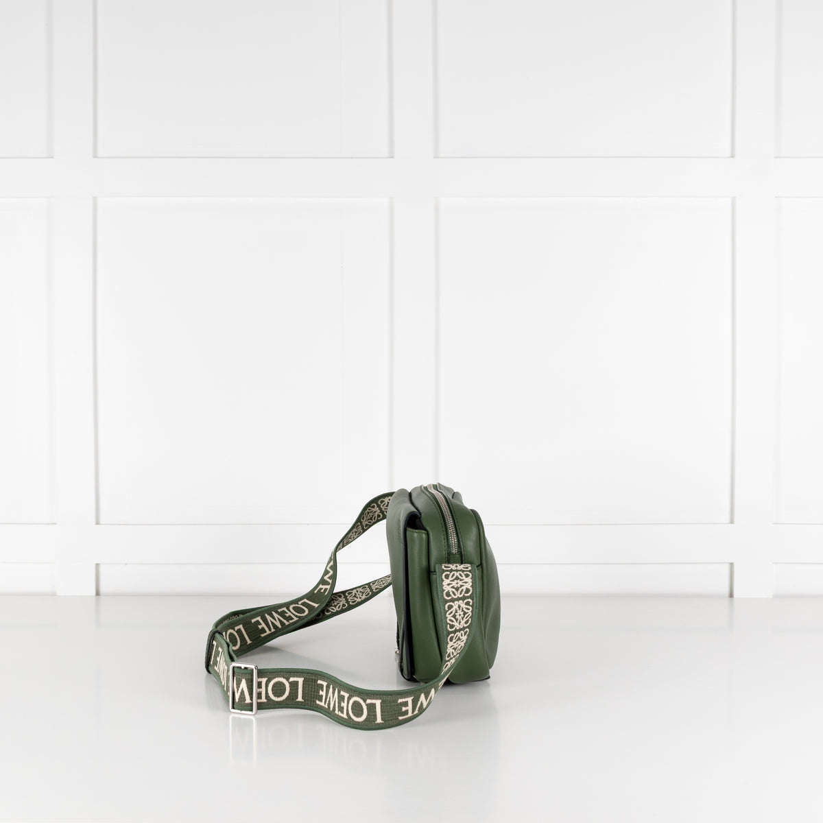 Loewe Green Leather Xs Military Messenger Bag