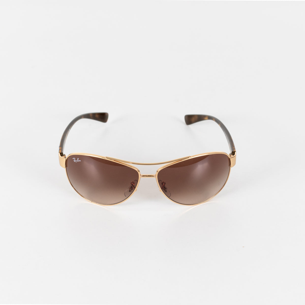 Ray-Ban Brown Aviator Sunglasses With Gold Frame