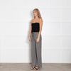 Finch Hatton Black and White Herringbone Stretch Trousers
