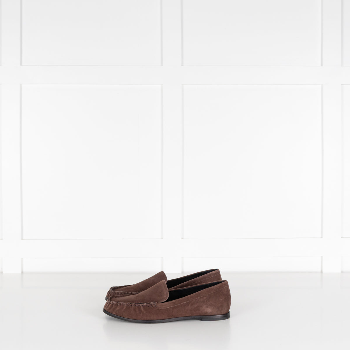 Porte & Paire Kid Suede Supreme Coffee Loafers