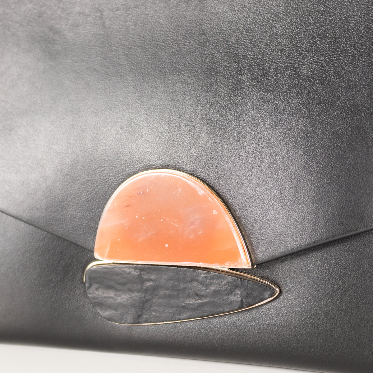 Proenza Schouler Black Leather Curl Clutch Bag