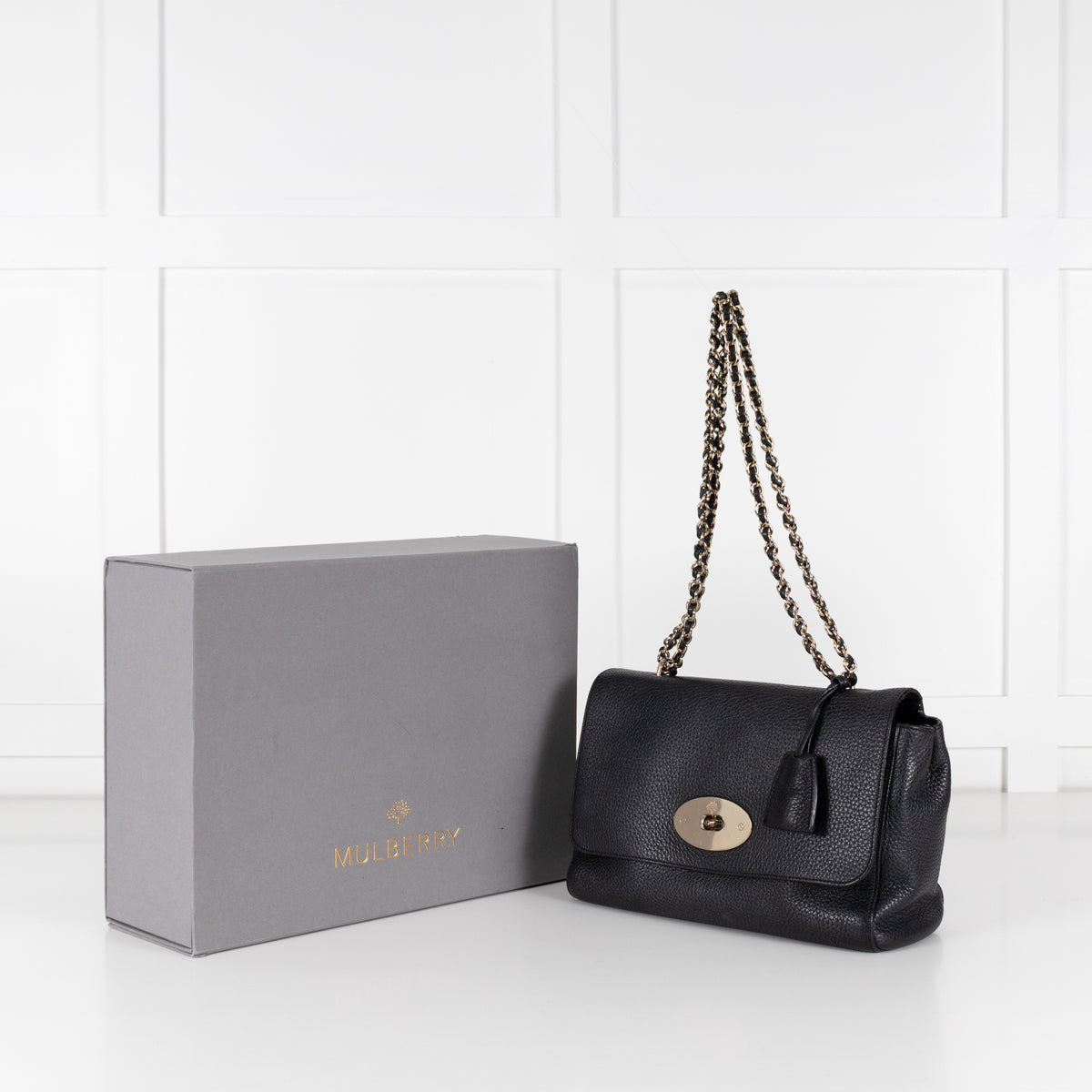 Mulberry Black Pebbled Leather Lily Bag