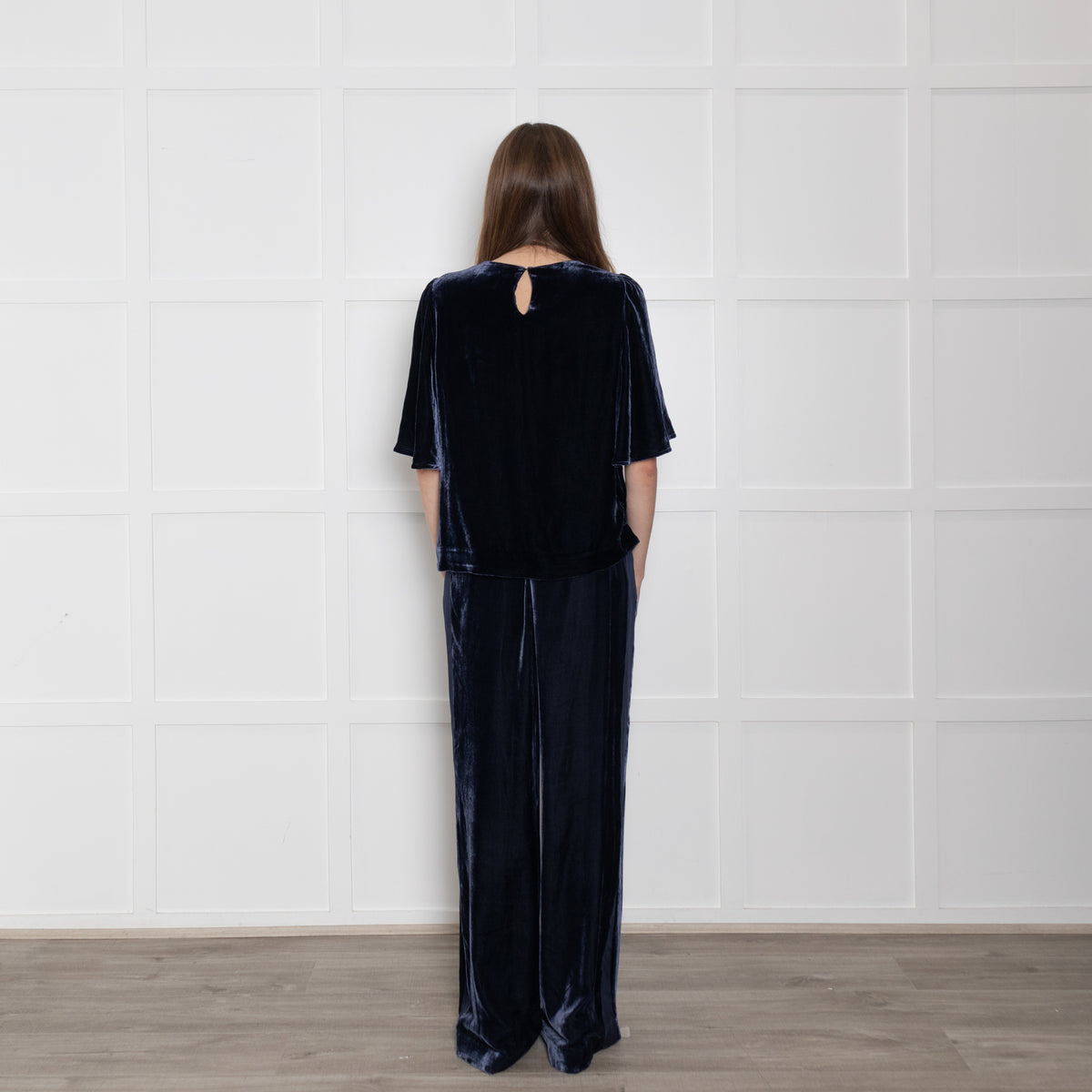 Wyse Navy Short Sleeve Top