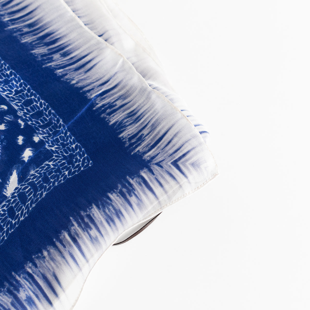 Roberto Cavalli Blue Patterned Long Silk Scarf