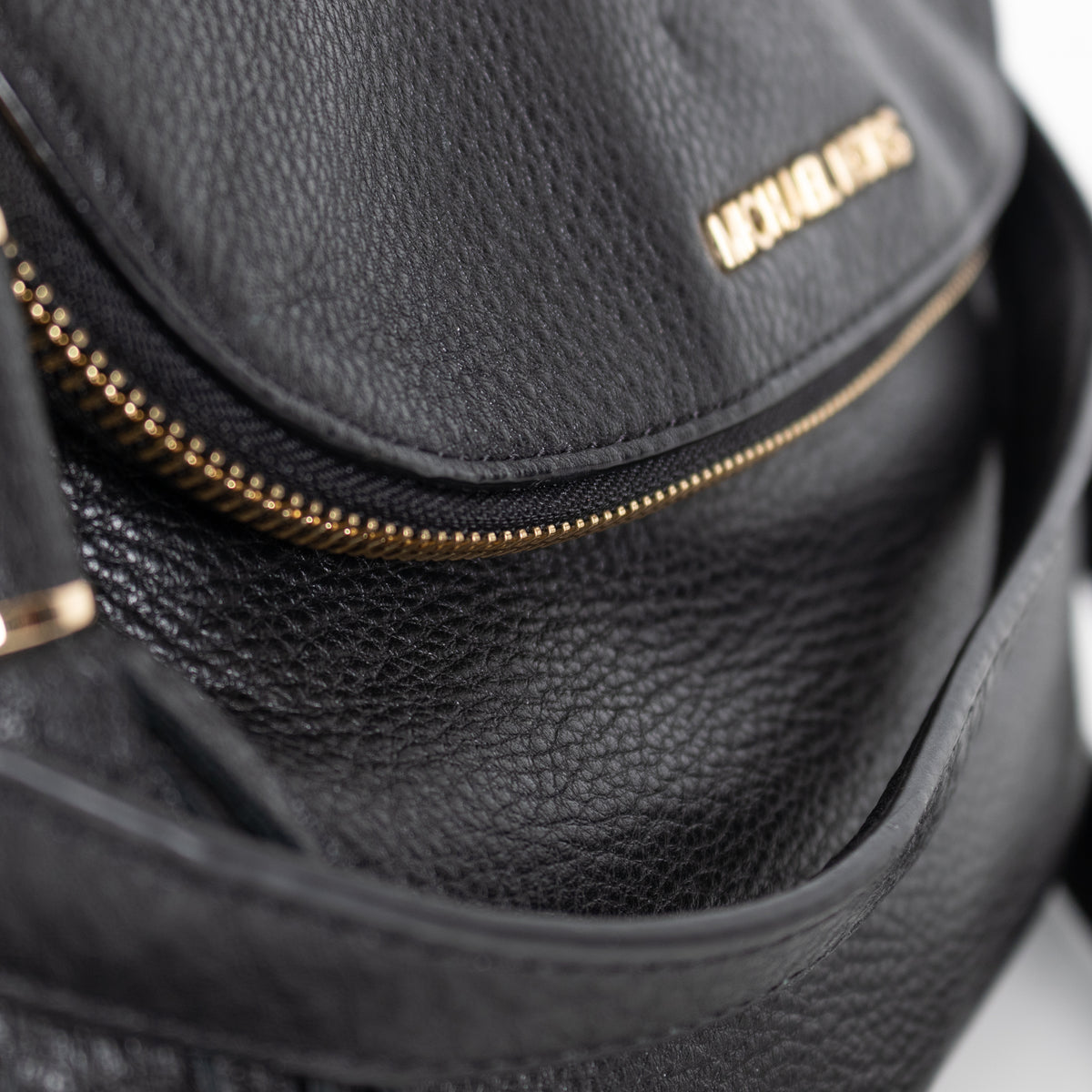 Michael By Michael Kors Black Pebbled Leather Flap Bag