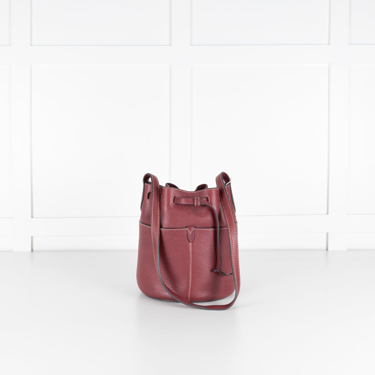 Anya Hindmarch Burgundy Return To Nature Small Bucket Bag