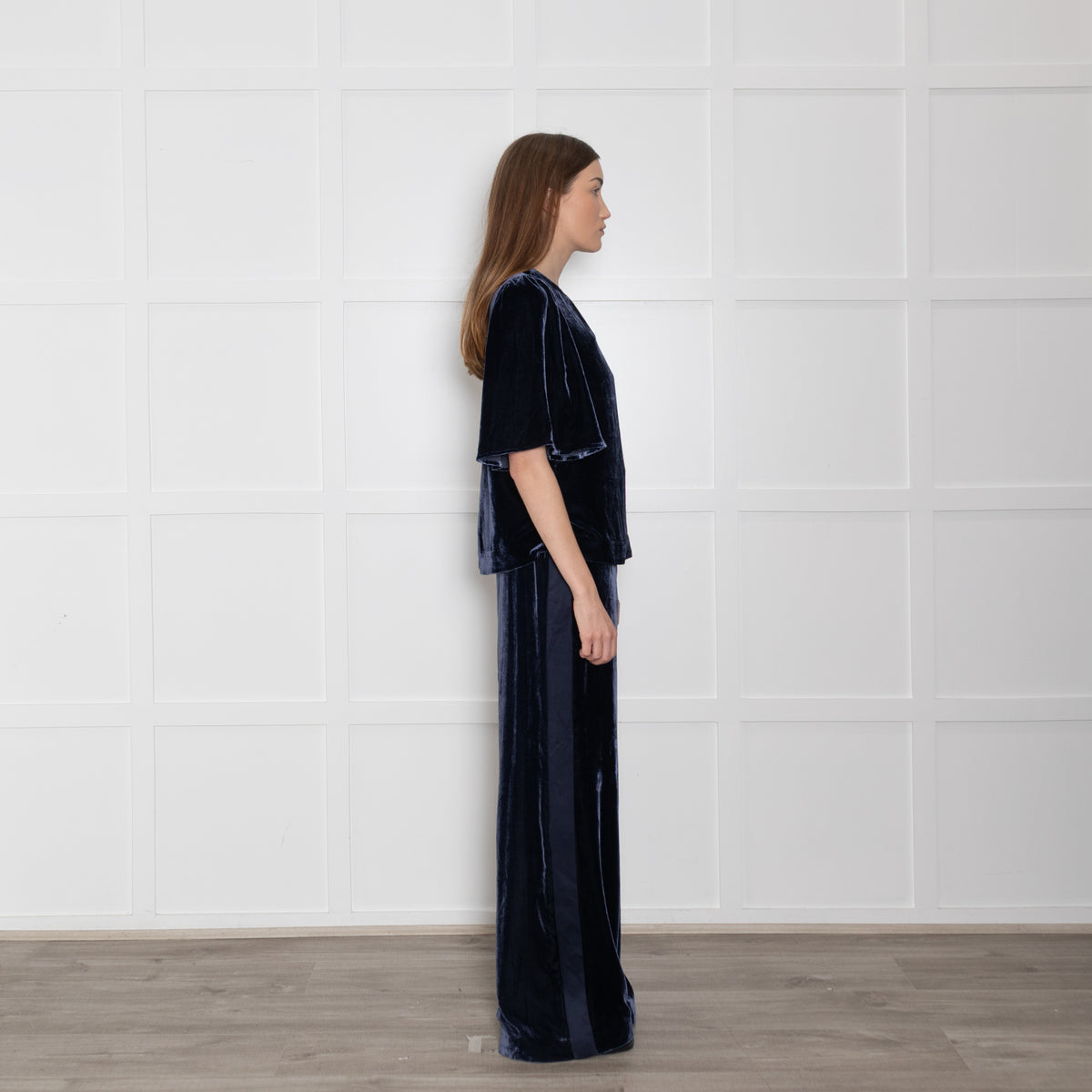 Wyse Navy Short Sleeve Top