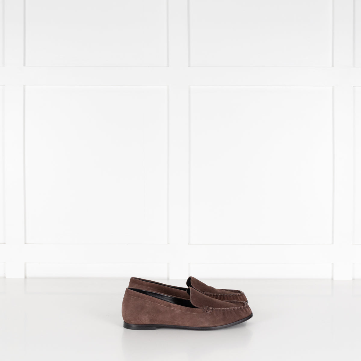 Porte & Paire Kid Suede Supreme Coffee Loafers