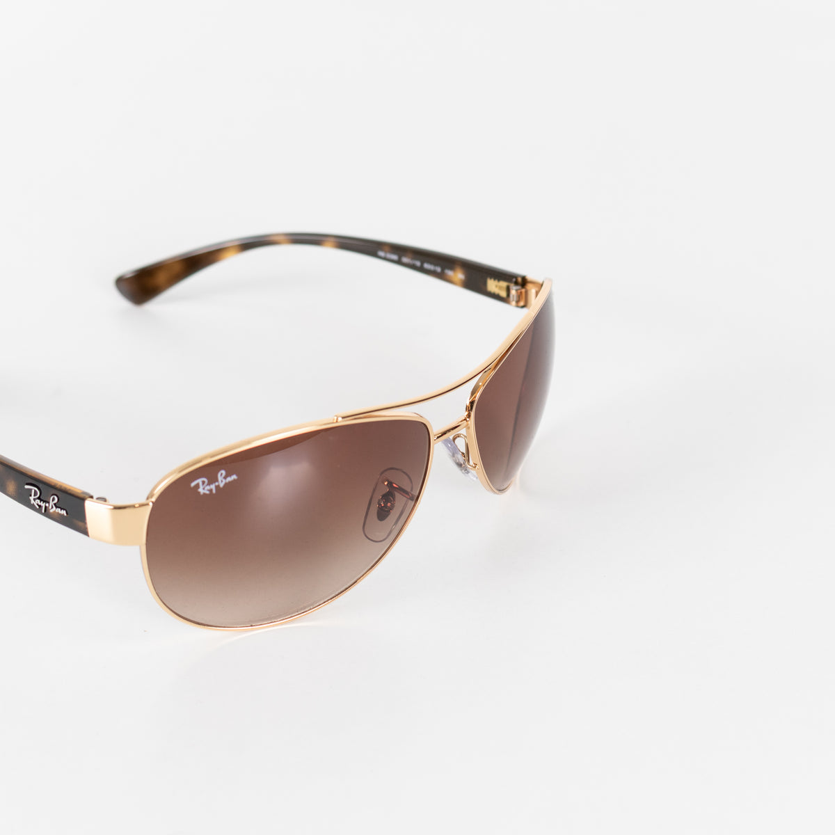 Ray-Ban Brown Aviator Sunglasses With Gold Frame