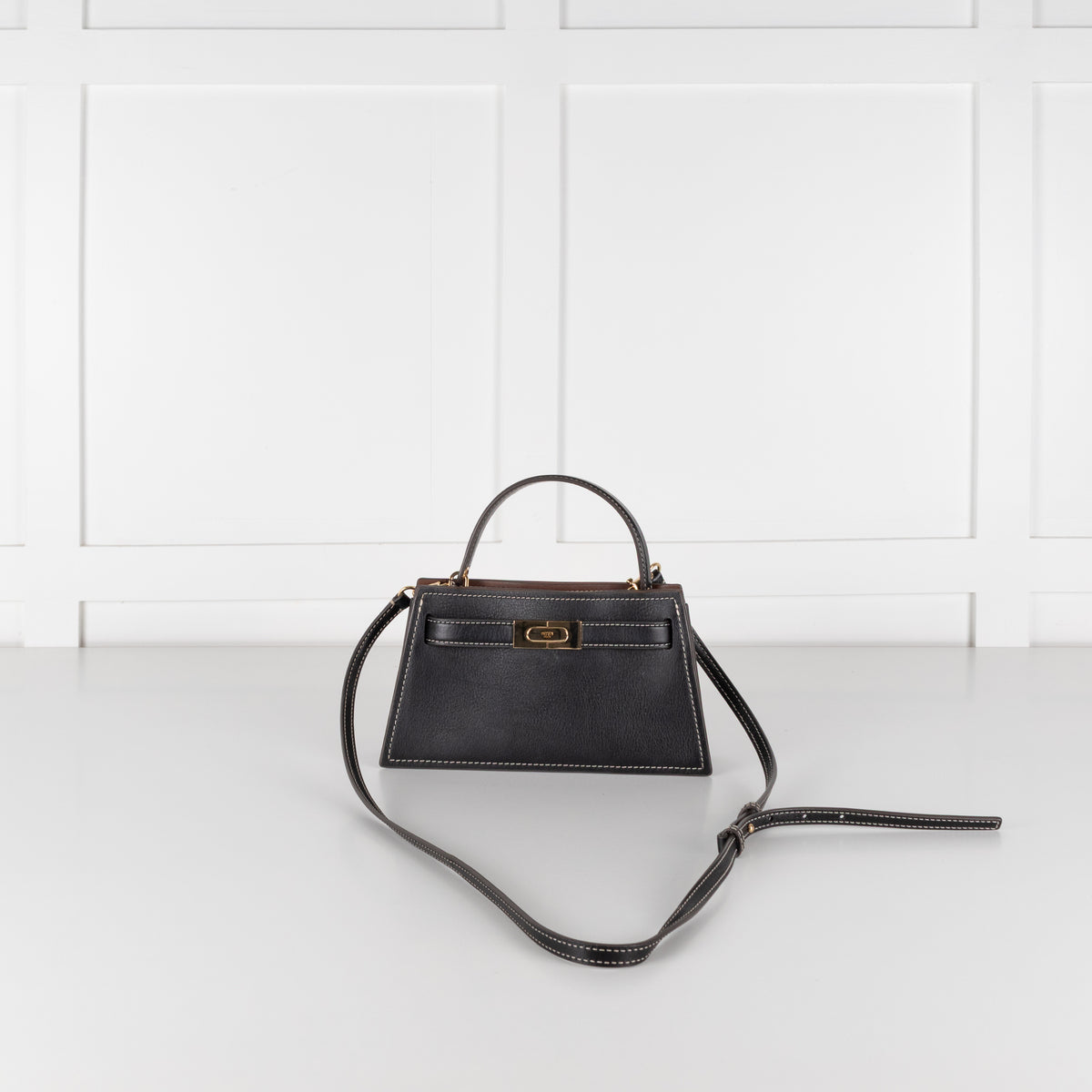 Tory Burch Black Petite Lee Radziwill Bag With Crossbody Strap