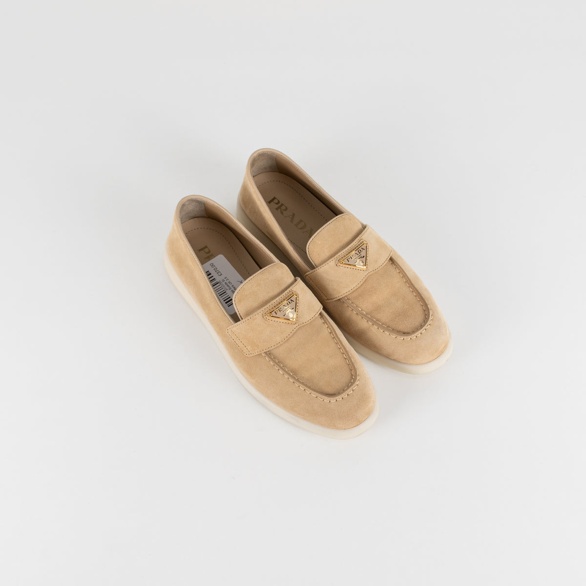 Prada Beige Suede St Tropez Loafers