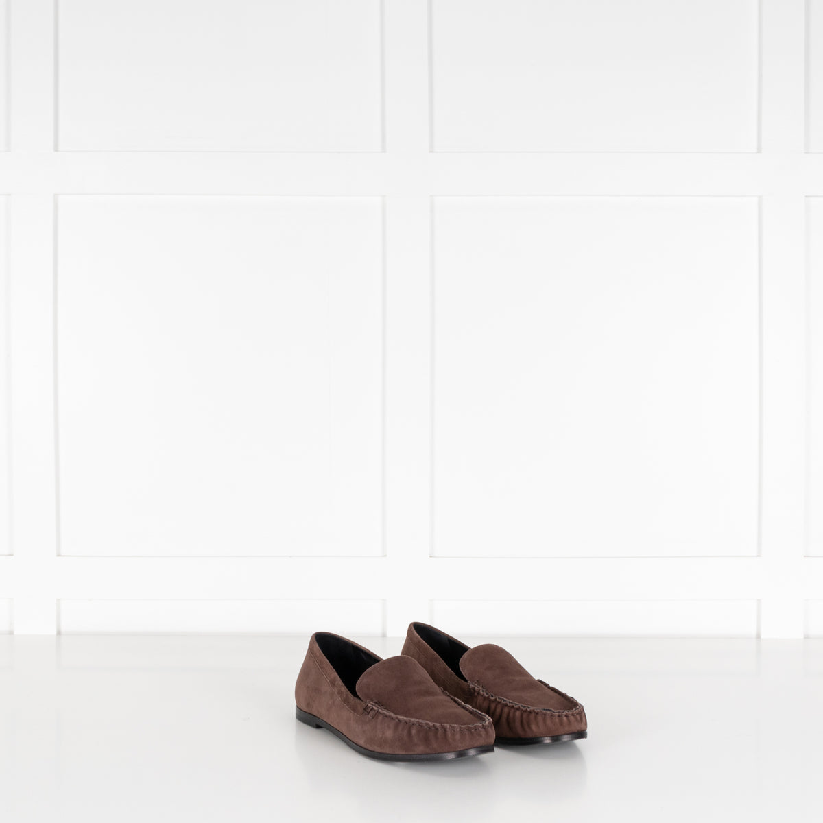 Porte & Paire Kid Suede Supreme Coffee Loafers