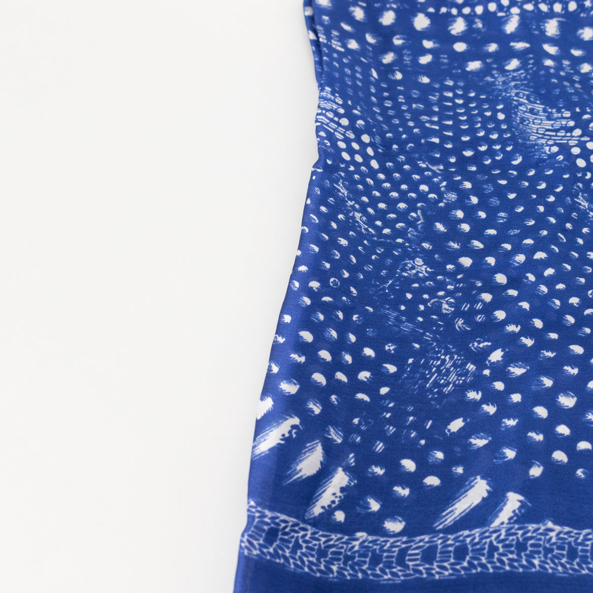 Roberto Cavalli Blue Patterned Long Silk Scarf