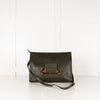 Sophie Hulme Khaki Green Leather Envelope Bag