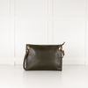 Sophie Hulme Khaki Green Leather Envelope Bag