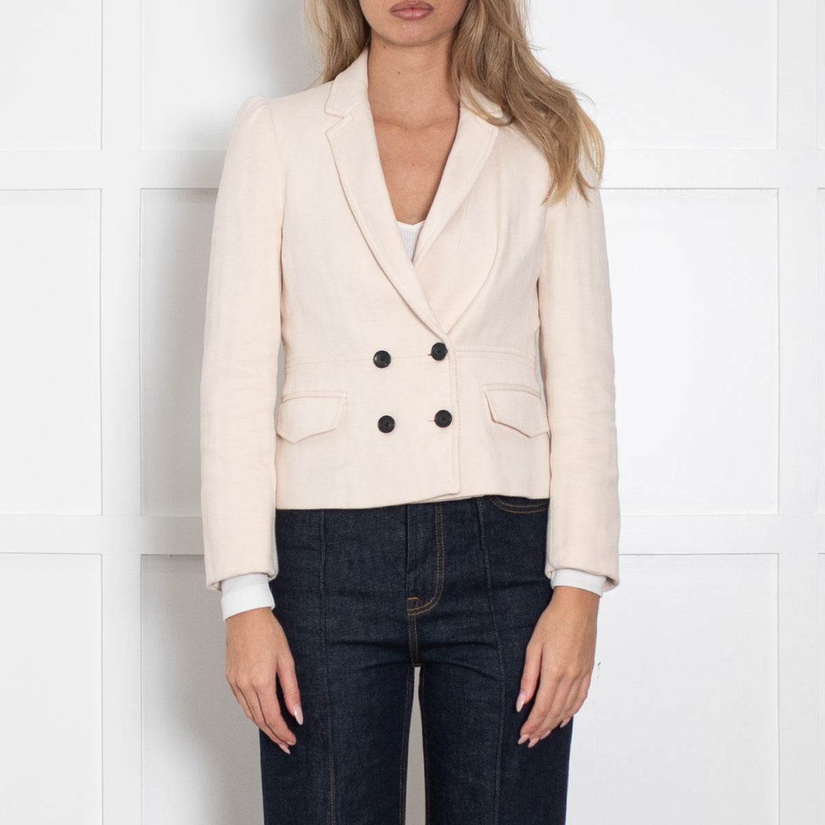 Me + Em Cream Jacket With Peplum