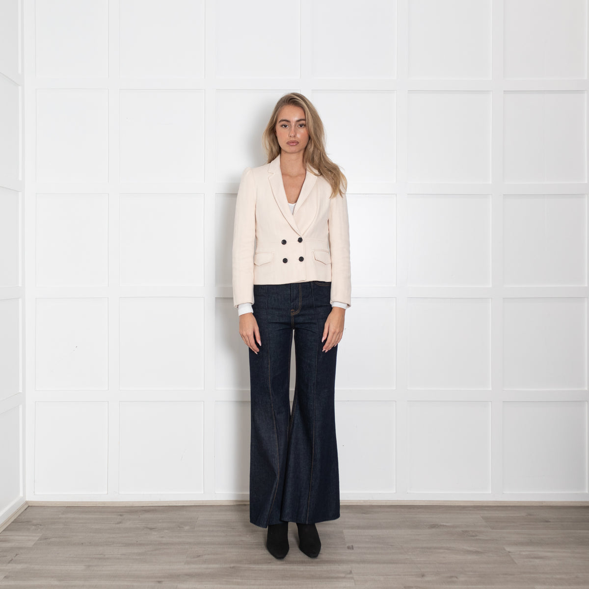 Me + Em Cream Jacket With Peplum