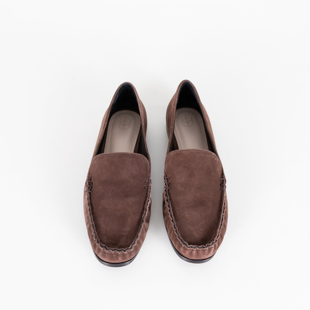 Porte & Paire Kid Suede Supreme Coffee Loafers