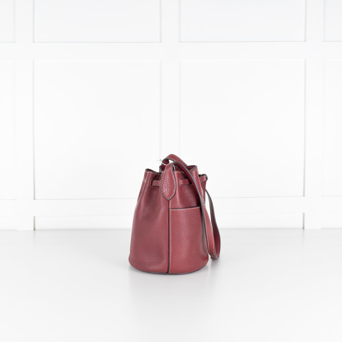 Anya Hindmarch Burgundy Return To Nature Small Bucket Bag