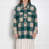 Isabel Marant Etoile Harvell Green And Cream Check Shacket