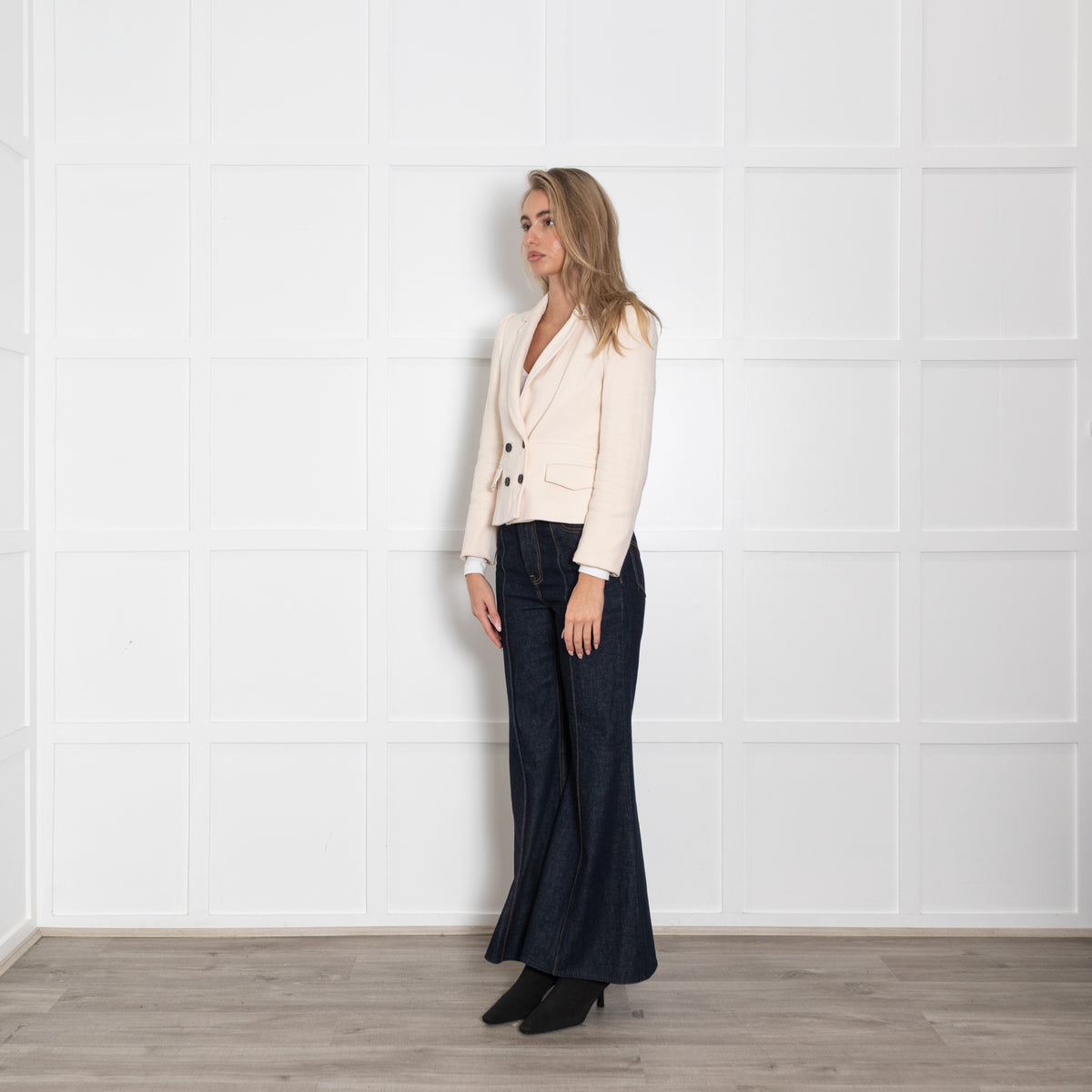 Me + Em Cream Jacket With Peplum