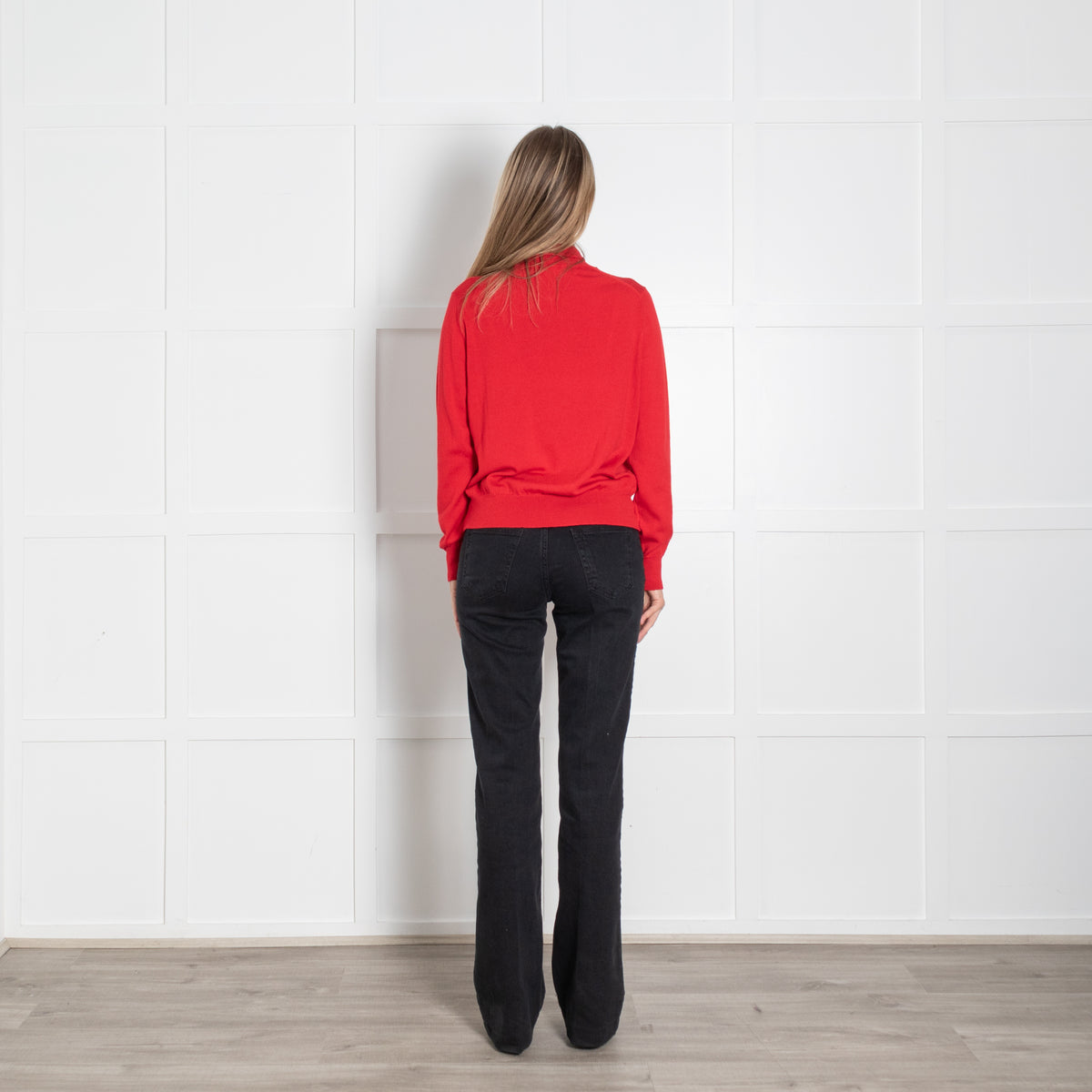 &Daughter Red Fine Knit Wool Polo Neck