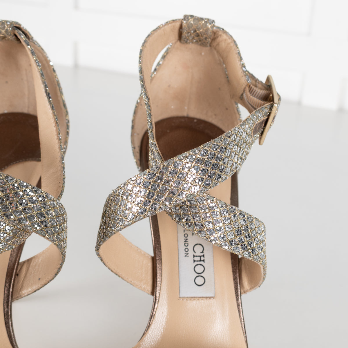 Jimmy Choo Champagne Glitter Lottie Shoes