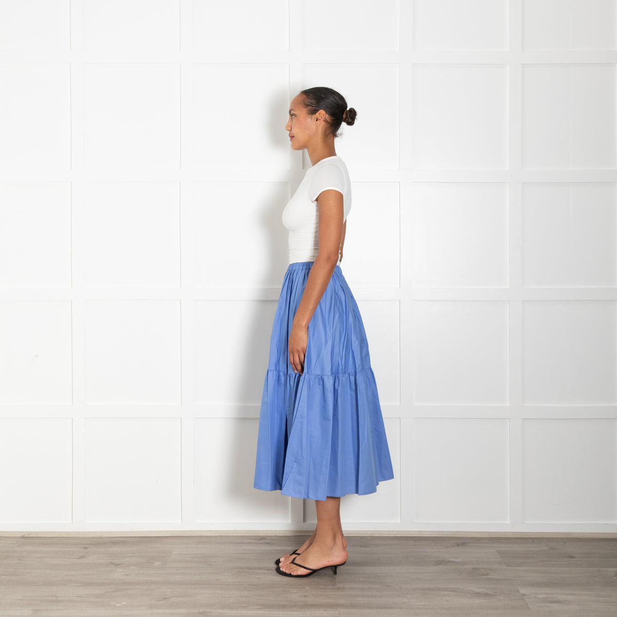 Stella McCartney Blue Cotton Tiered Elasticated Waist Skirt