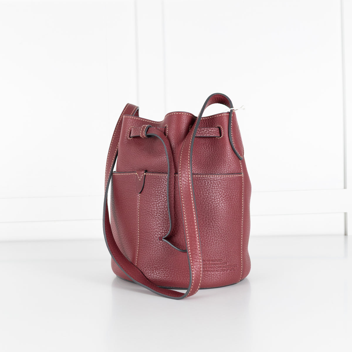 Anya Hindmarch Burgundy Return To Nature Small Bucket Bag