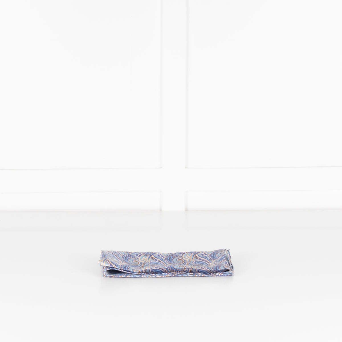 No Brand Blue Silk Paisley Square Scarf