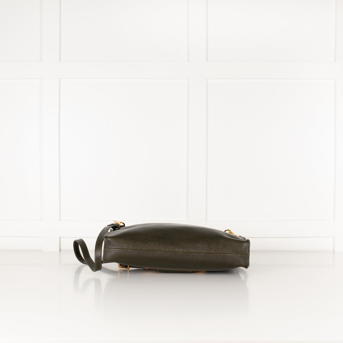 Sophie Hulme Khaki Green Leather Envelope Bag