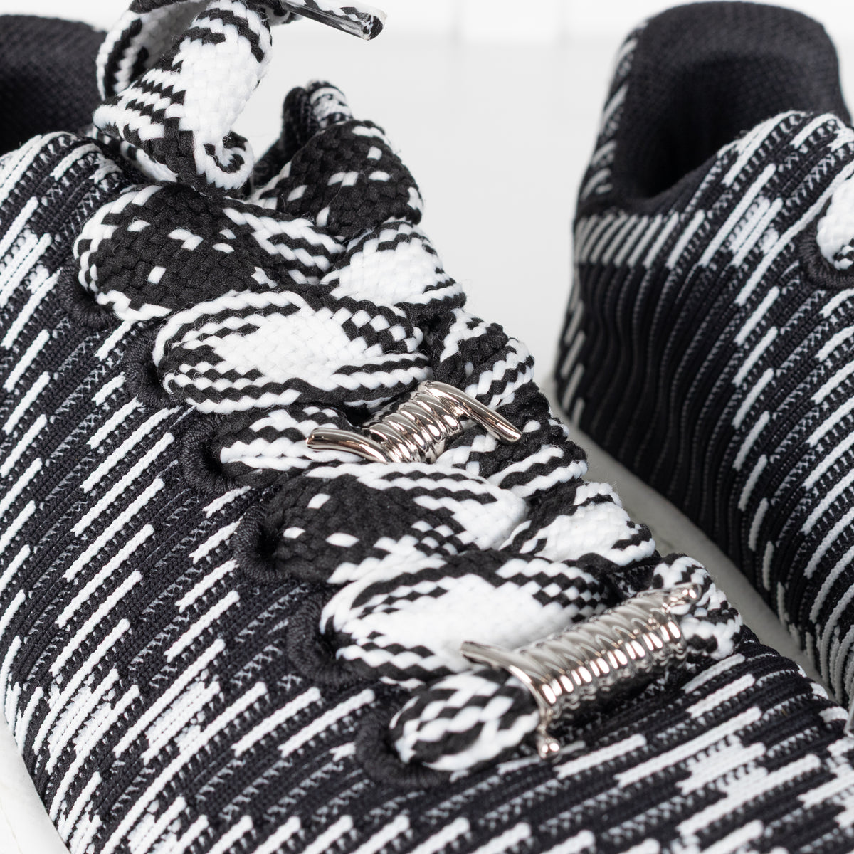 Burberry Black White Check Knit Box Trainers