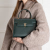 Launer London Forest Green Leather Traviata Bag
