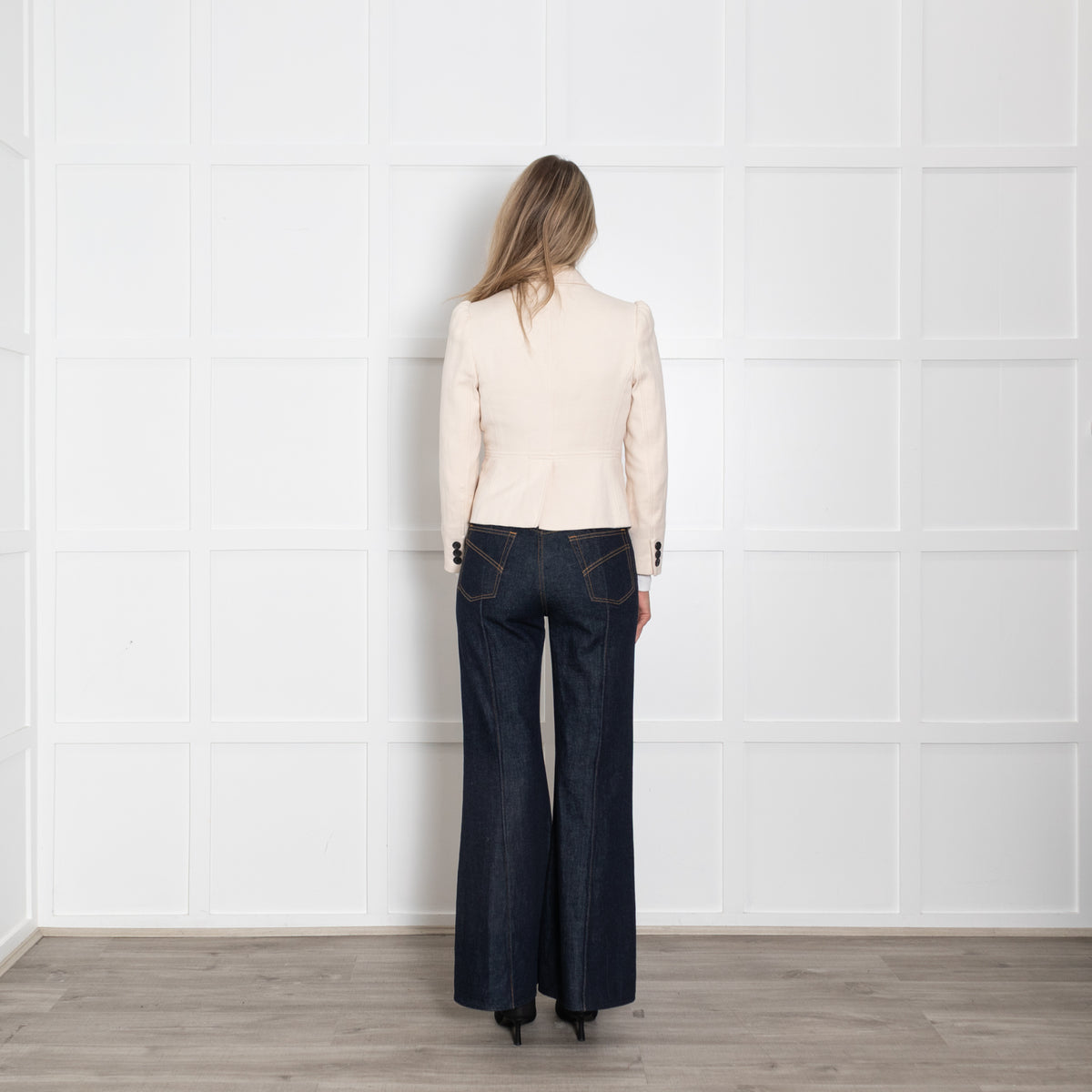 Me + Em Cream Jacket With Peplum