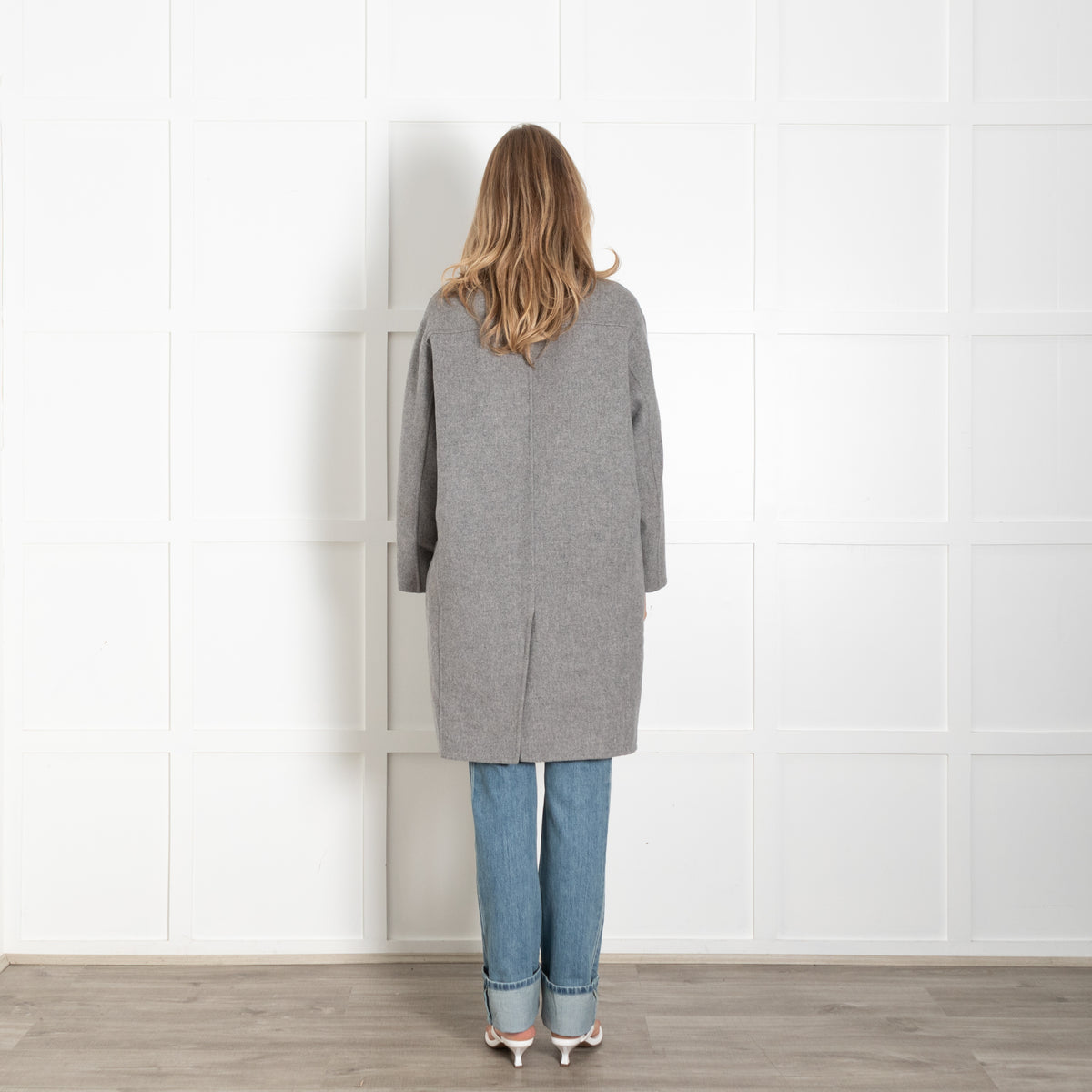 Zadig & Voltaire Pre-loved Deluxe Grey Wool Cashmere Blend Soft Lapel Coat
