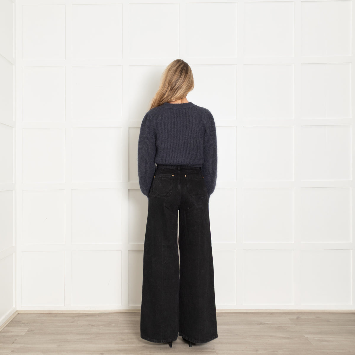 Masscob Blue Mohair Cropped Cardigan