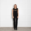Balmain Black Cotton Logo Sleeveless T-Shirt