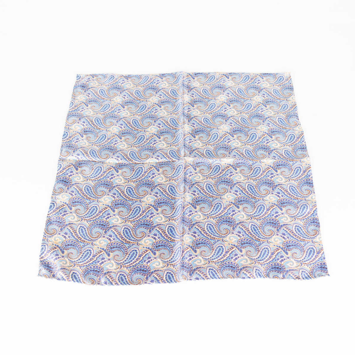 No Brand Blue Silk Paisley Square Scarf