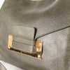 Sophie Hulme Khaki Green Leather Envelope Bag