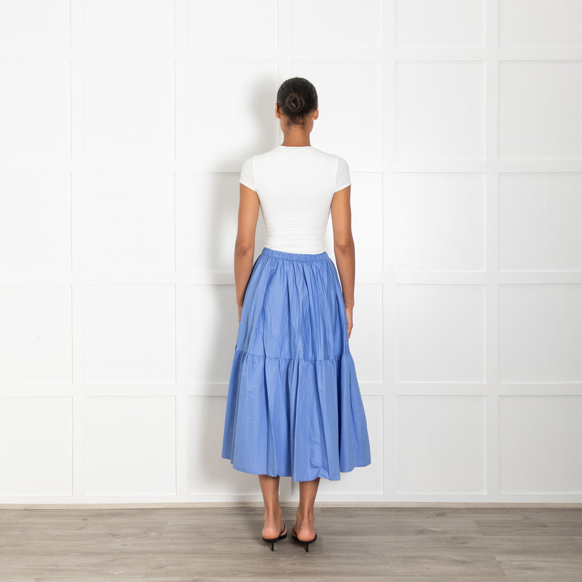 Stella McCartney Blue Cotton Tiered Elasticated Waist Skirt