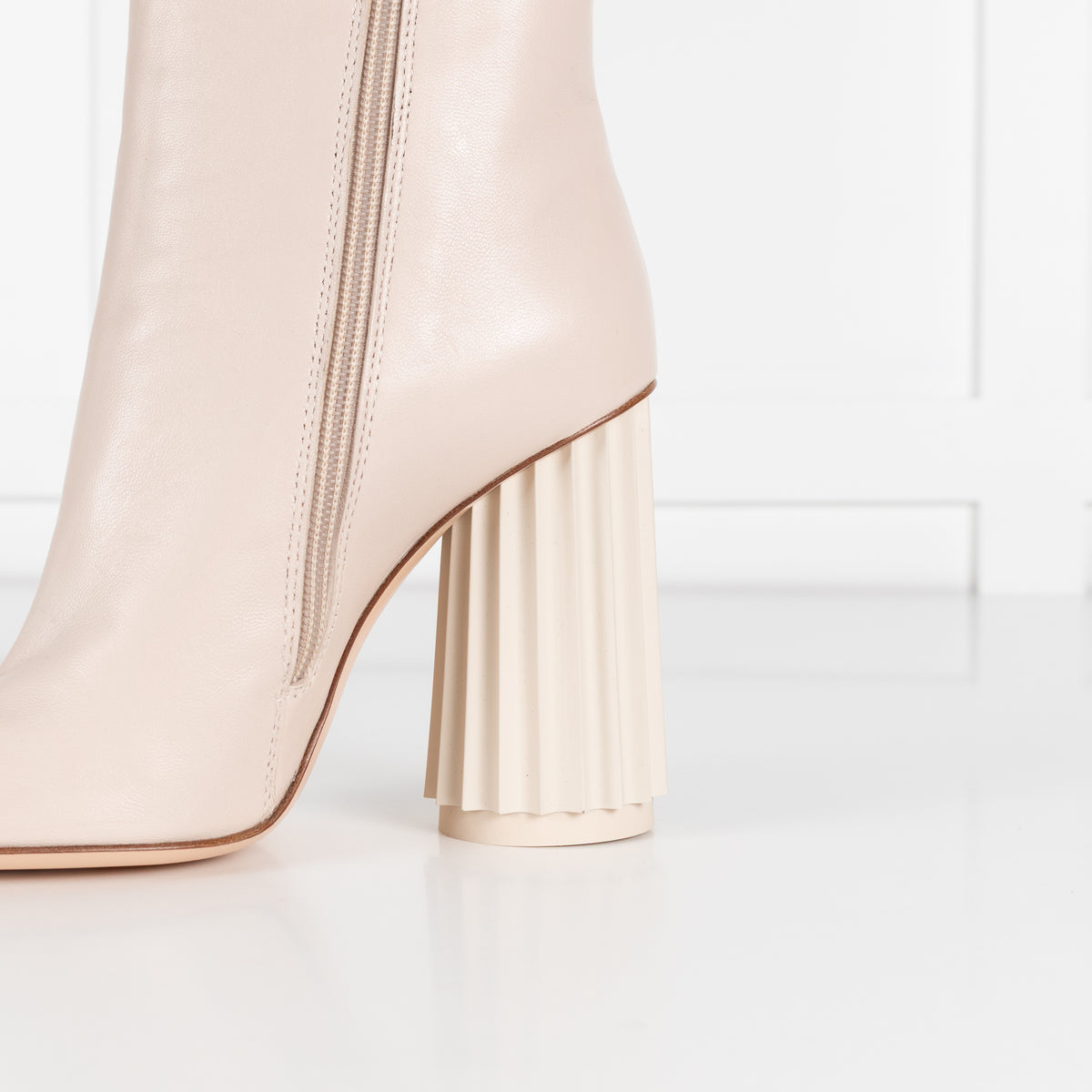 AGL Off White Ankle Boot With High  Heel