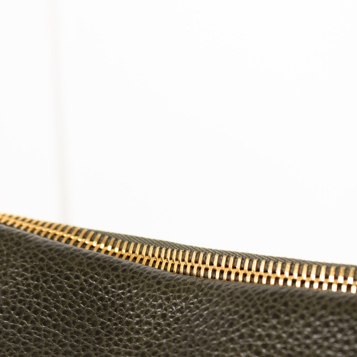 Sophie Hulme Khaki Green Leather Envelope Bag