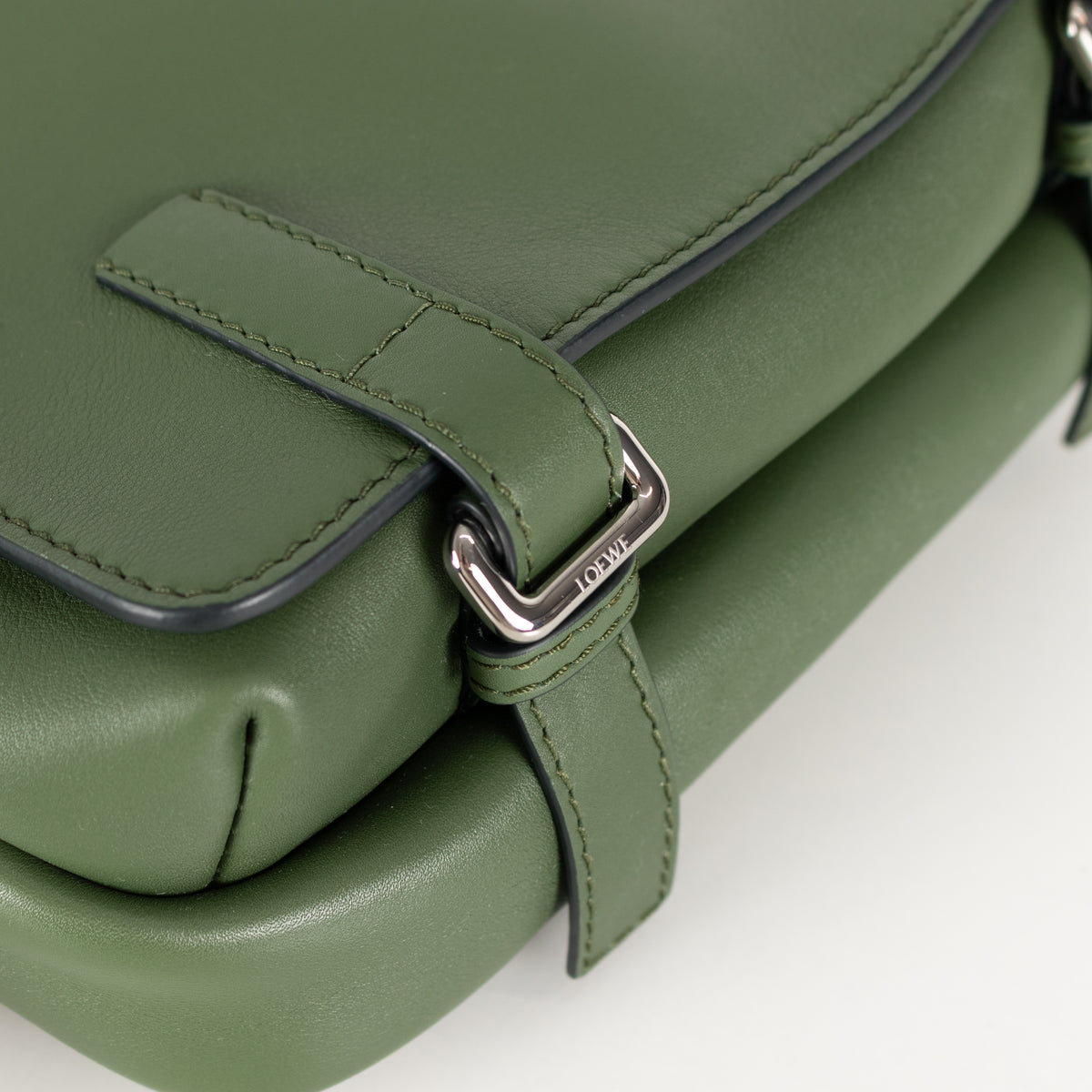 Loewe Green Leather Xs Military Messenger Bag