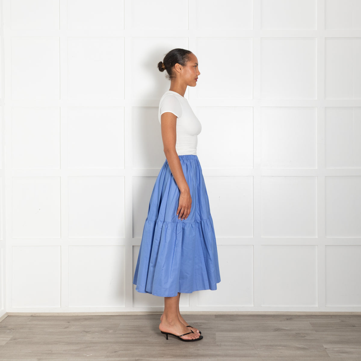 Stella McCartney Blue Cotton Tiered Elasticated Waist Skirt