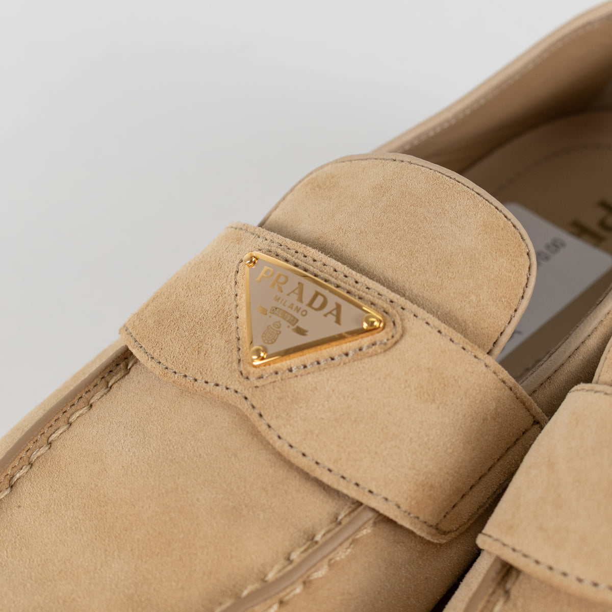 Prada Beige Suede St Tropez Loafers