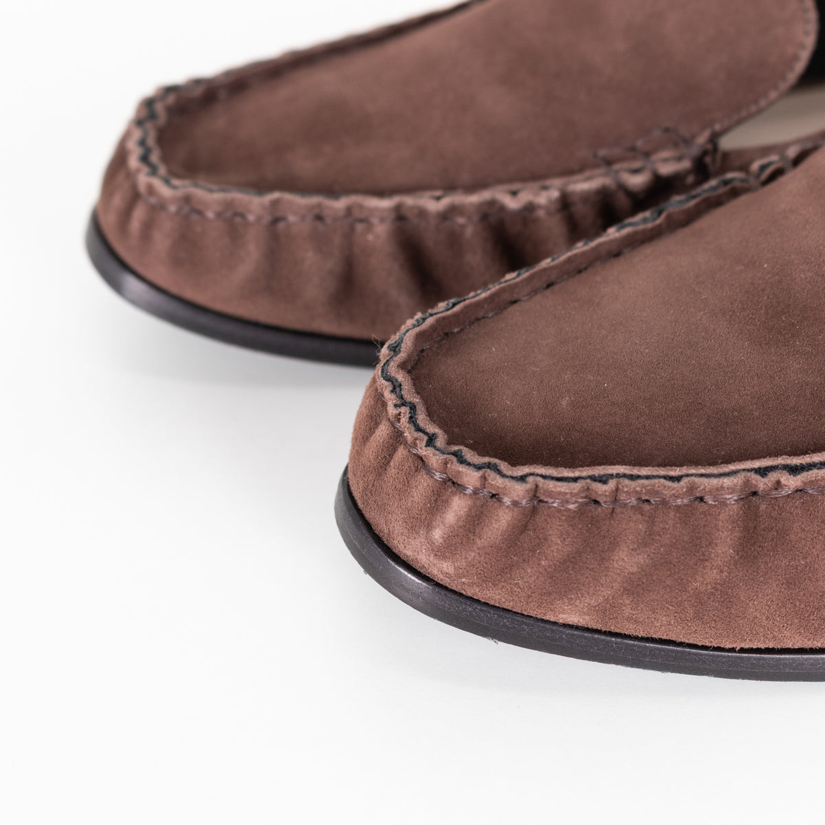 Porte & Paire Kid Suede Supreme Coffee Loafers