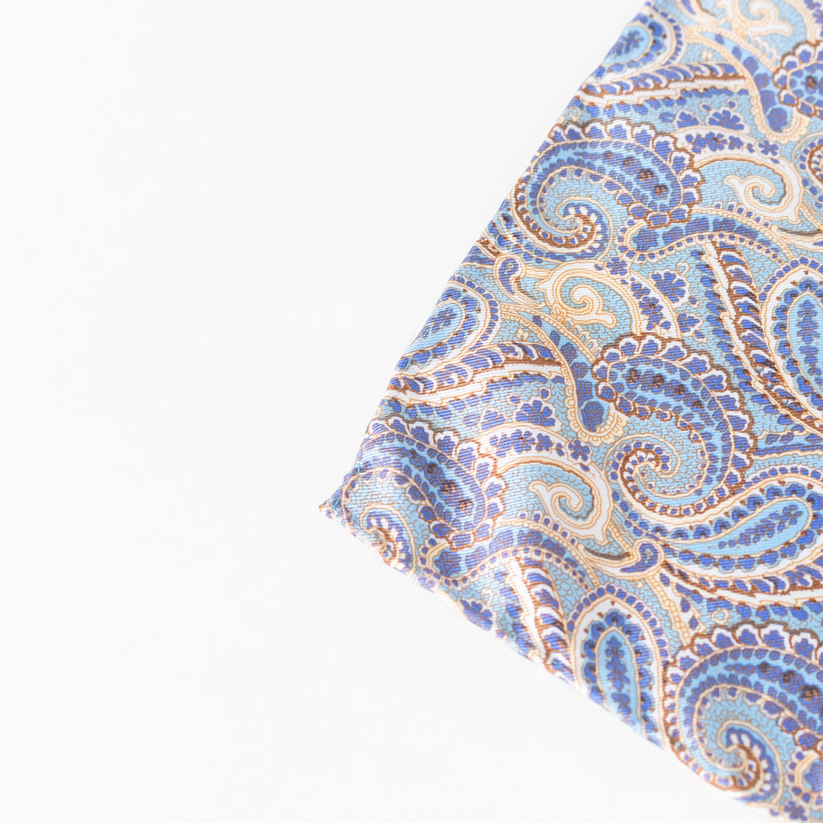 No Brand Blue Silk Paisley Square Scarf