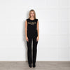 Balmain Black Cotton Logo Sleeveless T-Shirt